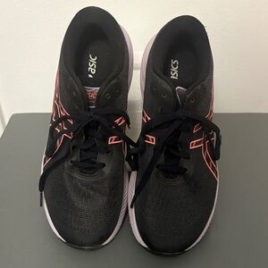ASICS Women's Black and Pink Sneakers